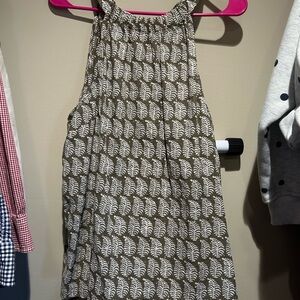 Talbots green and White Patterned Top